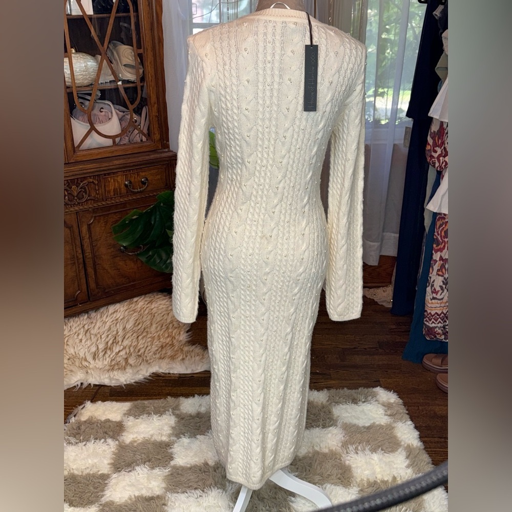 House of Harlow Cream Cable Knit Dress - Picture 2 of 5